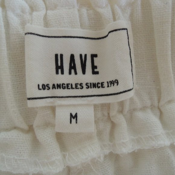 Have LA White Linen Blend Paperbag Waist Shorts M - Picture 5 of 6